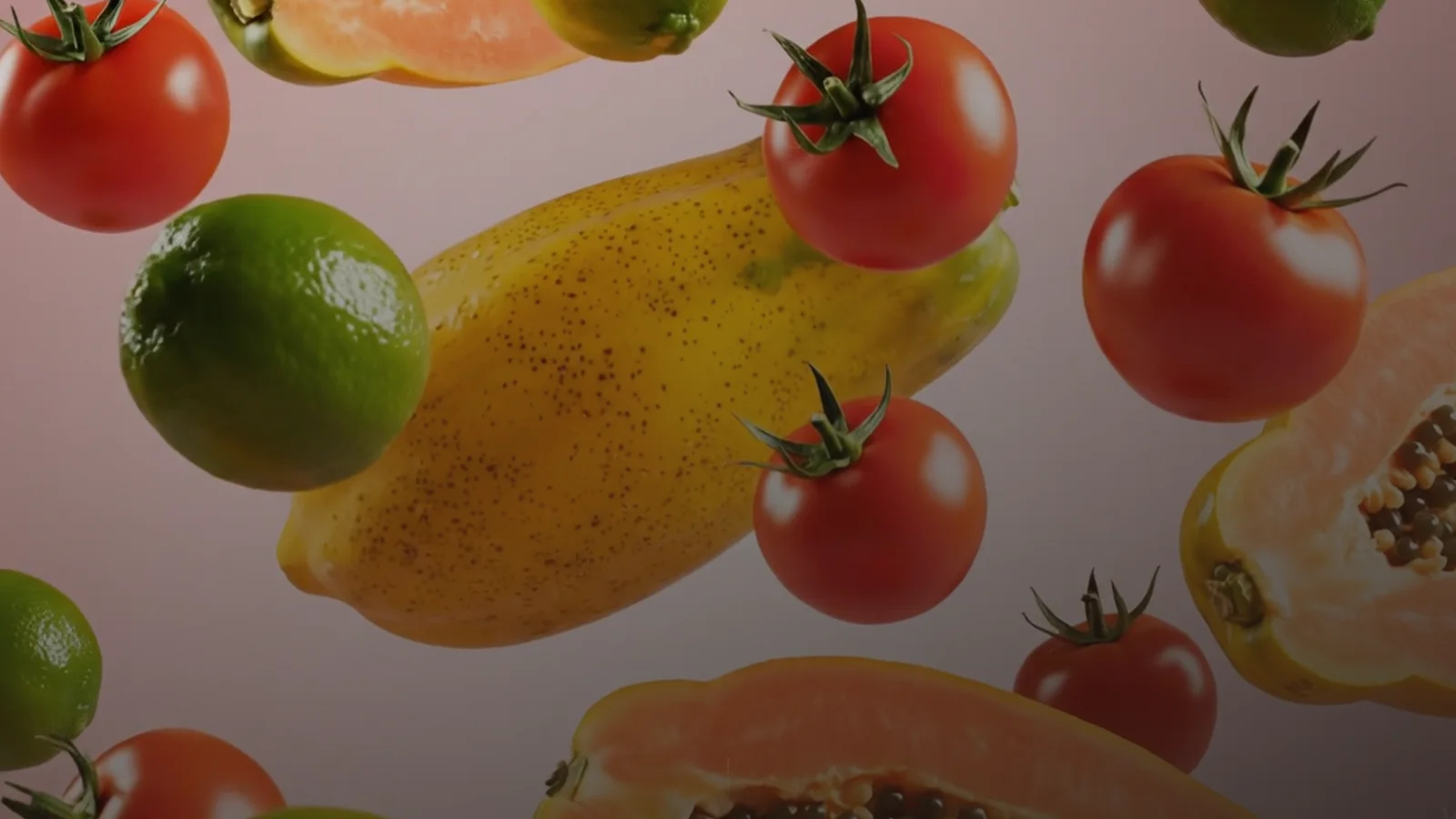 Arrca: tomatoes, papaya and limes from the Arrca website hero