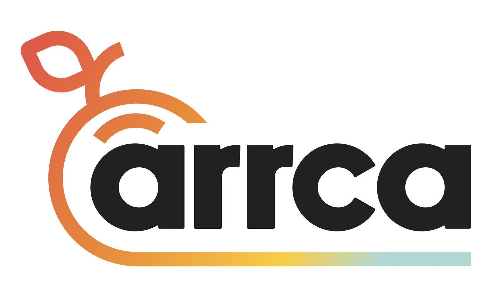 Arrca logo: a fruit and leaf line mark with the bold wordmark arrca